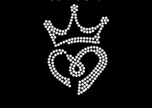 2pc/lot Small crown and heart pattern sticker hot fix rhinestone transfer motifs iron on crystal transfers design 2024 - buy cheap