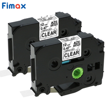 Fimax-impresora de etiquetas negra en transparente, dispositivo de impresión de etiquetas Compatible con Brother cinta de etiqueta P touch, TZe131, TZe131, TZ 131, 12mm, 2 uds. 2024 - compra barato