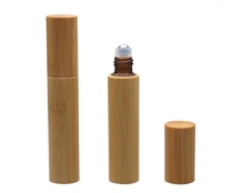 50pcs/lot 10ml Natural Bamboo Roll on Essential Oil Bottle, Glass Bamboo Cosmetic Perfume Refillable Bottle Container 2024 - buy cheap