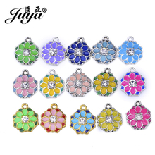 JUYA-20 Uds. De amuletos de flores de loto, accesorios para pendientes, pulsera, joyería artesanal 2024 - compra barato