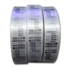 Free shipping stock 100% SILK care labels/custom clothing care labels/washable labels/garment tag printing/main label 1000 pcs 2024 - buy cheap