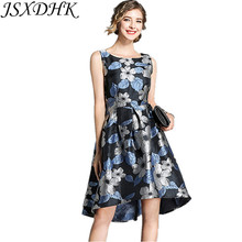 JSXDHK Women 2021 Autumn Winter Big Swing Work Dresses Casual Sleeveless Printing Vest Vintage Slim Jacquard Vestidos Dress 2024 - buy cheap