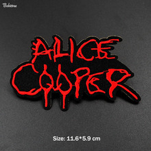 Alice Cooper Red Letters Patch Iron on Stickers Clothes Embroidered Badge Applique For Jacket jeans Costume Decoration 2024 - buy cheap