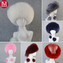 2021 Women Natural Real Fox Fur Hat Winter Ushanka Bomber Cap Russia Snow Wind Thick Warm Fur Outdoor Girls Real Fox Fur Caps 2024 - buy cheap