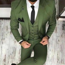 Blazer ajustado de 3 piezas para hombre, esmoquin clásico para novio de Fiesta (+ + Pantalones chaleco Blazer), color verde y azul, 2020 2024 - compra barato