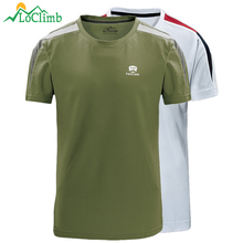 LoClimb Elastic Hiking T-Shirt Men Summer Quick Dry Tshirt Outdoor Camping Climbing Trekking Fishing Men's Sport T Shirt AM266 2024 - buy cheap