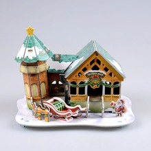 3D пазл «сделай сам», детская игрушка для раннего обучения, Рождественский строительный замок, подарок для детей, образовательные домики, пазл 2024 - купить недорого