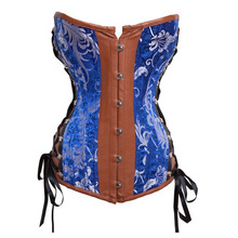 New Leather Steel Boned Floral Corset Waist Trainer Corsets Steampunk Gothic Corselet Overbust Body Shaper Bustiers Corsets 2024 - buy cheap