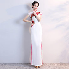 Женское вечернее платье в стиле Ципао, длинное платье в стиле Ципао с открытой вилкой, в восточном стиле, модель 5XL в старом Шанхае 2024 - купить недорого