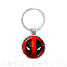 Llaveros de Deadpool para hombre, mujer y niño, cúpula de cristal redonda de 25mm, colgante de moda hecho a mano, regalo personalizado para amantes de los dibujos animados 2024 - compra barato