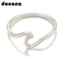 docona Antique Rose Gold Wave Rings for Women Simple Metal Alloy Surfer Midi Ring Knuckle Surf Rings Ocean Wire Ring 5740 2024 - buy cheap