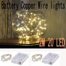 Tira de luces LED estrellado con batería, cable de cobre transparente, Micro LED, para fiesta, Navidad, boda, 9 colores, 2 lotes de 20 LED 2024 - compra barato