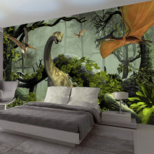 Papel de parede com tema de dinossauro 3d, foto personalizada, temas grandes, floresta primitiva, sala de estar, quarto, plano de fundo, decoração, mural, papel de parede 2024 - compre barato