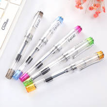 Simple Transparent Plastic Appearance Pens Penna Stilografica Fountain Pen Ink Office Lovely Drawing Smooth For Stylo Plume 2024 - buy cheap