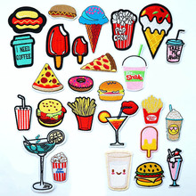 Popsicle Popcorn Ice Cream Iron On Patches Sewing Embroidered Applique for Jacket Clothes Stickers Badge DIY Apparel Accessories 2024 - buy cheap