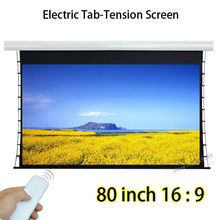 Remote Control 80-inch Tab-tension Motorized Projection Screen 16:9 HDTV Format Support Ultra HD 4K For Cinema 2024 - buy cheap