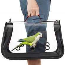 Портативный рюкзак с изображением попугая, переноска для птиц с деревянным окунем, дышащая прозрачная космическая капсула, дорожная клетка, товары для птиц 2024 - купить недорого