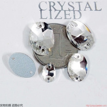 144pcs/Lot Clear Crystal Rhinestone Oval Shape Glass Sew On Stone Wedding Dress Decoration Diy Accessories FlatBack Buttons 2024 - buy cheap