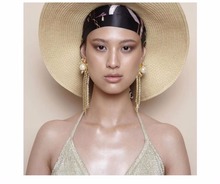 Rongho Brand Pearl sunflower stud earrings for women Crystal cup chain Tassel earrings pendant Wedding earring jewelry 2024 - buy cheap