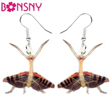 Bonsny Acrylic Novelty Mantis Devil Horse Earrings Drop Dangle Big Long Fashion Insect Jewelry For Women Girls Charms Wholesale 2024 - buy cheap