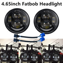 Linterna frontal LED doble para Dyna Fat Bob, luces de circulación diurna de 4,65 pulgadas, color negro 2024 - compra barato