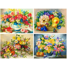 HOMHOL Colorful flowers Diamond Painting Full Square drill 5D DIY Diamond Embroidery Rhinestone Mosaic Picture Home Decoration 2024 - buy cheap