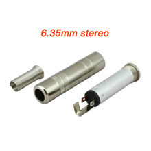 4pcs Metal 6.35 mm female 1/4 " stereo jack connector 2024 - buy cheap