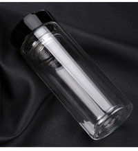 1 шт. новая популярная бутылка для воды 300 мл двухслойная стеклянная термостойкая прозрачная стеклянная бутылка для воды с инфузером KD 1461 2024 - купить недорого