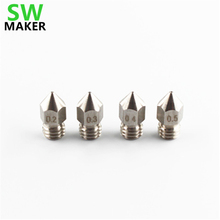 MK8 M6 Stainless steel / brass Nozzle 1.75mm size 0.2/0.3/0.4/0.5mm for creality cr-10 ender 3 Pro CR20 Anet ET4 3D Printer 2024 - buy cheap