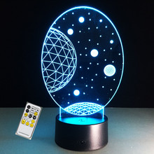 Lâmpada de luz noturna do universo, luminária 3d de led com 7 lâmpadas de mesa coloridas para crianças, presentes de natal 2024 - compre barato