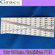 10pcs 30cm x 1cm placa de circuito pcb de alumínio para 12x1w,3w,5w led em série 2024 - compre barato