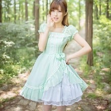 Vestido de verano de gasa con volantes japoneses, prenda original de princesa LOLITA, suave, w274 2024 - compra barato