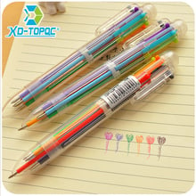 XINDI 6 Refills Colors Cute Kawaii Multicolor Pens Multifunction Pressed Ballpoint Pen Stationery Office School Supplies Pens 2024 - buy cheap