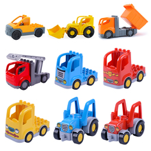 Bulldozer de Ciudad de bloques grandes clásicos, accesorio de ingeniería para coche, juguete para niños, Compatible con juego de bloques de gran tamaño, regalo de cumpleaños 2024 - compra barato