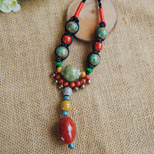 Long Tassel Pendant Statement Necklace Women Ceramic Beads Strand Necklaces Colorful Bead Pendants Charm Choker Jewelry femme 2024 - buy cheap