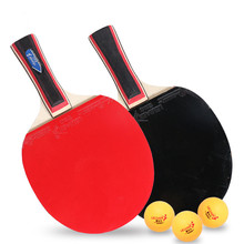 1 Pair Double-sided Anti-adhesive Table Tennis Racket Ping Pong Paddles with 3 Balls 2024 - buy cheap