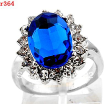 Envío Gratis P & P ******* Princesa Real azul anillo de compromiso de cristal 2024 - compra barato