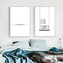 Creative Letter Live Simply Home Decor Painting Space Wall Art Nordic Simple Canvas Prints Poster Modern Picture For Living Room 2024 - buy cheap