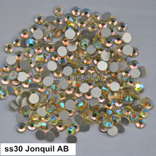 Free Shipping! 288pcs/Lot, ss30 (6.3-6.5mm) Jonquil AB Flat Back Nail Art Non Hotfix Rhinestones 2024 - buy cheap