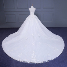 Vestido De Noiva Princesa Custom Made Beading Sequins Appliques Lace Flowers Ball Gown Wedding Dresses With Chapel Train 2024 - buy cheap