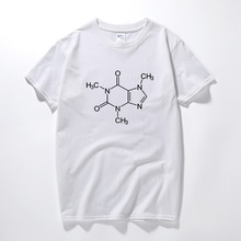 Coffee Molecular T Shirt Top Caffeine Molecule Chemistry Hipster Club Gift Drink Tee Shirt Homme Cotton Short Sleeves T-Shirt 2024 - buy cheap