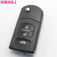 XIEAILI 10Pcs OEM Blank Flip Folding Remote Key Case Shell For Mazda M3/M5/M6/RX8/MX5 Key Fob Case S479 2024 - buy cheap