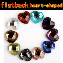 2018 nueva moda 20 unids/lote negro Corazón de diamantes de imitación de resina de cristal DIY accesorio 2024 - compra barato