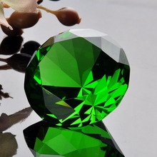 Green Crafts Souvenir Gift Diamond Crystal Home Decoration 40mm Beautiful Decor Paperweight Feng Shui 2024 - buy cheap