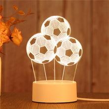 Luces de noche LED 3D de fútbol, luz de mesa de escritorio ABS + lámpara de diseño múltiple de resina para niños, decoraciones de dormitorio para niños 2024 - compra barato