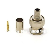 Heanworld BNC connector BNC male crimp plug for RG59 coaxial cable BNC male 3-piece crimp connector plugs for CCTV camera 2024 - buy cheap