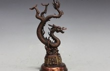 YM  320   Fengshui Pure Bronze Copper Lucky fly Dragon palace Decor statue 2024 - buy cheap