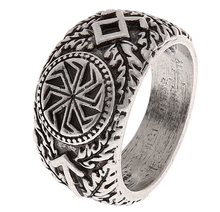Anillo eslavo de vikingos nórdicos para hombre, anillo de runas Norde vigor, de gran tamaño, R-41 2024 - compra barato