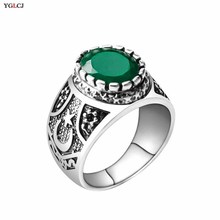 2020 Classic Retro Five-Pointed Star Carving Ladies Ring Female New Fashion Green Red Blue Black Rhinestone Ring Gift 2024 - buy cheap