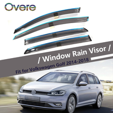 OVERE NEW 1Set Smoke Window Rain Visor For VW Golf 7 2014 2015 2016 2017 2018 Styling Vent Sun Deflectors Guard Accessories 2024 - buy cheap